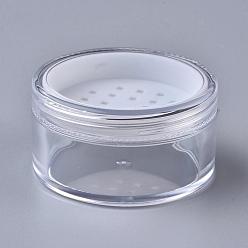 Прозрачный 20 Пустая пластиковая бутылка для порошка g as & hdpe с ситом и завинчивающейся крышкой, футляр для образцов консилера-пудры, пудра для век, прозрачные, 2.7 см, емкость: 20 г
