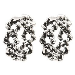 Античное Серебро 316 серьги-кольца из хирургической нержавеющей стали, античное серебро, 15x16x6 мм