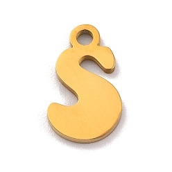Letter S 201 прелести нержавеющей стали, лазерная резка, буквенное очарование, Письмо с, 10.5x6x1 мм, отверстие : 1.2 мм