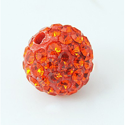 Hyacinth Pave Disco Ball Beads, Polymer Clay Rhinestone Beads, Grade A, Round, Hyacinth, PP12(1.8~1.9mm), 8mm, Hole: 1mm