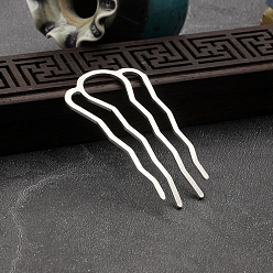 Серебро Вилки железа волос, аксессуары для волос викингов для женщин, серебряные, 65x35 мм