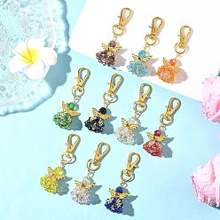 (52) Непрозрачная лаванда Подвески из стекла и сплавов «ангел», с сплава шарнирного когтя омара застежками, разноцветные, 64 мм