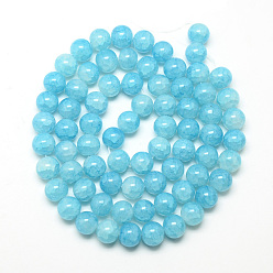 Light Sky Blue Baking Painted Crackle Glass Bead Strands, Round, Light Sky Blue, 4mm, Hole: 1.1~1.3mm, about 200pcs/strand, 31.4 inch