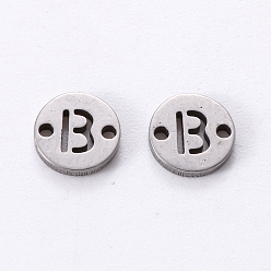 Letter B Anlaufgeschützt 201 Glieder aus Edelstahl, Laserschnitt, flach rund mit Brief, letter.b, 6x6x1 mm, Bohrung: 0.8 mm
