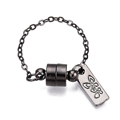 Черный Цвет Металла Латунный конец с цепями, без кадмия, без никеля и без свинца, с магнитным, металлический черный , 65x6 мм