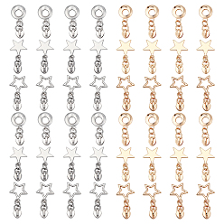 Couleur Mélangete 48 pièces 6 styles curseurs de fermeture éclair en alliage avec breloque ronde, pour accessoires de housses à vêtements, couleur mixte, 42.5~49mm, 8 pcs / style