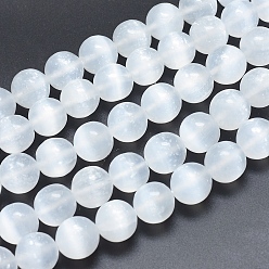 Calcite Natural Calcite Beads Strands, Round, White, 14mm, Hole: 1.2mm, about 29pcs/strand, 15.7 inch