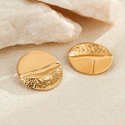 Плоский Круглый 304 из нержавеющей стали серьги, золотые, плоско-круглые, 29x30 мм