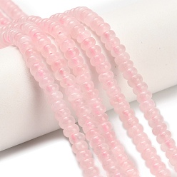 Розовый Кварц Природного розового кварца нитей бисера, рондель, 4x2 мм, отверстие : 0.9 мм, около 160~162 шт / нитка, 14.96~15.16 дюйм (38~38.5 см)