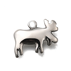 Олень Ретро 304 из нержавеющей стали подвески, прелести животных, античное серебро, олень, 11.5x16x3 мм, отверстие : 1.6 мм