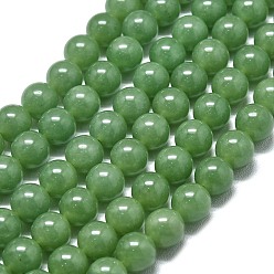 Морско-зеленый Натуральный Malaysia нефритовые бусы пряди, окрашенная и подогревом, круглые, цвета морской волны, 6~6.5 мм, отверстие : 1 мм, около 60~62 шт / нитка, 14.96 дюйм (38 см)