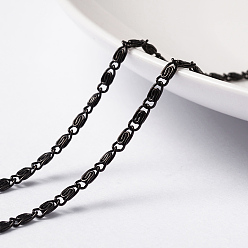 Electrophoresis Black 304 из нержавеющей стали lumachina цепи, несварные, с катушкой, ионное покрытие (ip), электрофорез черный, 4.5x2x0.5 мм, около 65.61 футов (20 м) / рулон