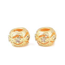 Золотой Латунные микропаве из прозрачного кубического циркония, рондель, стойки покрытие, долговечный, без свинца и без кадмия, золотые, 5x4 мм, отверстие : 2.2 мм
