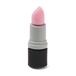 Others Silicone Focal Beads, Pearl Pink, Lipstick, 35x10.5~11.5mm, Hole: 3mm