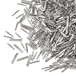 Платина 450шт. 2 размер латунные складные обжимные концы, колпачки на концах шнура, платина, 16~19.5x2~3x2~3.5 мм