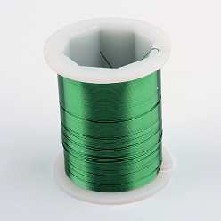 Green Round Copper Jewelry Wire, Green, 0.3mm, about 164.04 Feet(50m)/roll