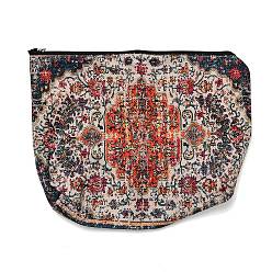 Красный Богемные льняные клатчи с цветочным принтом и застежкой-молнией для хранения вещей, макияж сумки, прямоугольные, красные, 180x260x3.5 мм, развернуть: 180x260x70 мм