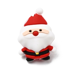 Santa Claus Силиконовые бусины, фокусные бусы, белые, Дед Мороз, 29x21x13 мм, отверстие : 2.5 мм