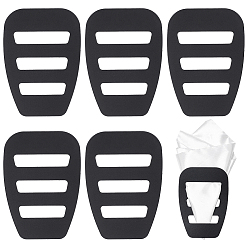 Черный Пластиковый мужской костюм карманный держатель носовых платков, трапециевидные, чёрные, 125x88x0.9 мм, отверстие : 14x53~62.5 мм