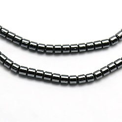 Немагнитные Гематит Класс аа немагнитных синтетический гематит колонка бисер пряди, 2x2 мм, отверстие : 1 мм, около 200 шт / нитка, 16 дюйм