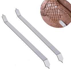 Нержавеющая Сталь Цвет 2шт. инструменты для гончарного дела из нержавеющей стали мастерок, инструмент для создания текстур, цвет нержавеющей стали, 167x14x1 мм