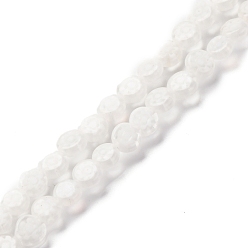 Белый Handmade millefiori lampwork beads strands, плоско-круглые, белые, 6x3 мм, отверстие : 0.7 мм, около 66 шт / нитка, 14.65'' (37.2 см)