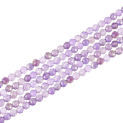 Amethyst 2 Strands Natural Amethyst Beads Strands, Faceted, Round, 3mm, Hole: 0.5mm, about 108pcs/strand, 14.96''(38cm)