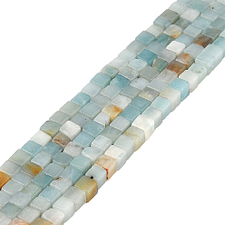 Flower Amazonite 2 нити натуральный цветок амазонит бусины нити, кубические, 4~4.5x4~4.5x4~4.5 мм, отверстие : 0.8 мм, около 90 шт / нитка, 15.20~15.35 дюйм (38.6~39 см)