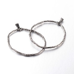 Черный Цвет Металла Кольцо из латуни большие кулоны, металлический черный , 45x42x2 мм, отверстие : 5x2 мм