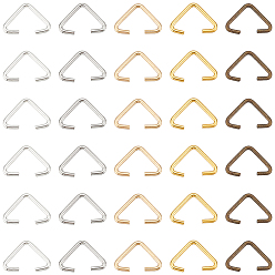 (52) Непрозрачная лаванда 600шт 5 цвета железные треугольные кольца, застежка-молния, подходит для просверленных бусин, тесьма, обвязочные мешки, разноцветные, 6x9.5x0.8 мм, 120 шт / цвет