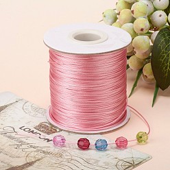 Pink Waxed Polyester Cord, Bead Cord, Pink, 0.5mm, about 169.51~174.98 Yards(155~160m)/Roll