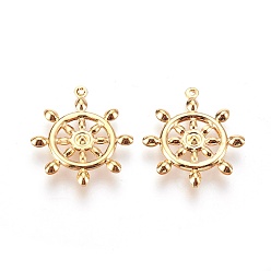 Echt 18 k vergoldet 304 Edelstahl Anhänger, Ruder, echt 18 k vergoldet, 24x21x3 mm, Bohrung: 1 mm