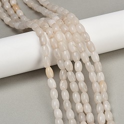Белый Нефрит Бусины из натурального белого нефрита, рис, 10~11x7~7.5 мм, отверстие : 0.7 мм, около 36 шт / нитка, 14.88'' (37.8 см)