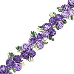 Стально-синий Жаккардовая лента из полиэстера с цветами, для аксессуаров для одежды, стальной синий, 3/4 дюйм (20 мм)