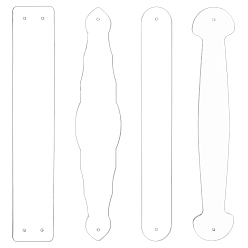 Прозрачный Шаблоны для ручек кожаных сумок своими руками из акрила, прозрачные, 220x29.5~45x3 мм, отверстие : 2.5 мм, 4 шт / комплект