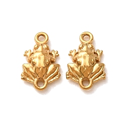 Real 18K Gold Plated 304 Stainless Steel Connector Charms, Frog Links, Ion Plating(IP), Long-Lasting Plated, Real 18K Gold Plated, 10.5x7x2.5mm, Hole: 1mm