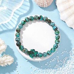 Морско-зеленый Синтетические бирюзовые браслеты с бусинами для женщин и мужчин, черепаха, цвета морской волны, внутренний диаметр: 2-1/8 дюйм (5.5 см)