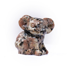 Джаспер Зебра Натуральная розовая скульптура из яшмы зебры, украшения для дисплея, для домашнего офисного стола, коала, 32x30 мм