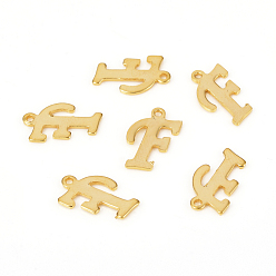 Letter F 201 подвески из нержавеющей стали, лазерная резка, буквы, золотые, letter.f: 13.5x9x1.2 мм, отверстие : 1 мм