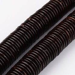 Кокосово-Коричневый Натурального кокосового шарик нити, неокрашенными, плоско-круглые, кокосового коричневый, 18x2 мм, отверстие : 2 мм, около 330 шт / нитка, 29.9 дюйм