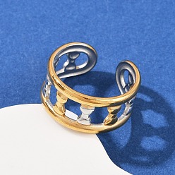 Bowknot 304 двухцветные манжетные кольца из нержавеющей стали, ионное покрытие (ip), золотые и нержавеющая сталь цвет, бантом, 10 мм, внутренний диаметр: регулируемый