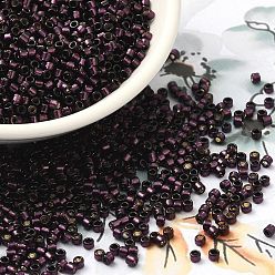 Камелия Бисер из стекла , серебряная линия, цилиндр, камелия, 2x1.5 мм, отверстие : 1.4 мм, Около 50398 шт / фунт