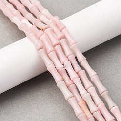 Розовый Опал Натуральный розовый опал бусы пряди, бамбуковая форма, 12x5 мм, отверстие : 0.8 мм, около 31 шт / нитка, 15.28 дюйм (38.8 см)