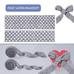 Серый 2 рулоны 2 размеры полиэфирной эластичной ленты, для изготовления ленты для волос, серые, 1 рулон / стиль