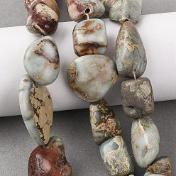 Шушан Камень Натуральный камень Шушан бисер нитей, самородки, 15~33x10~23x5~14 мм, отверстие : 0.8 мм, около 18~21 шт / нитка, 15.16'' (38.5 см) ~ 16.14'' (41 см)