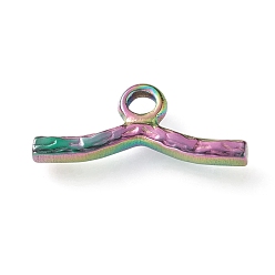 Rainbow Color Ионное покрытие (ip) 304 детали тумблеров из нержавеющей стали, , бар, Радуга цветов, 18x6x2 мм, отверстие : 2 мм