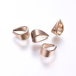 Rose Gold Ion Plating(IP) 304 Stainless Steel Snap on Bails, Rose Gold, 6x4x3mm, Inner: 5x3mm