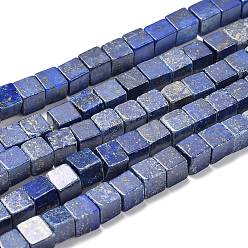 Lapis Lazuli Natural Lapis Lazuli Beads Strands, Cube, 5.7~6.2x5.7~6.2x5.7~6.2mm, Hole: 1mm, about 65pcs/strand, 16.14 inch(41cm)