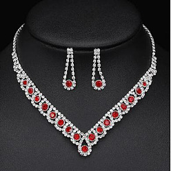 Teardrop Ожерелья и серьги из сплава со стразами для женщин, платина, слеза, 450 мм