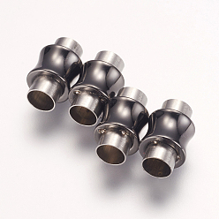 Bronze 304 fermoirs magnétiques en acier inoxydable avec extrémités à coller, vase, gris anthracite, 16.5x10mm, Trou: 6mm